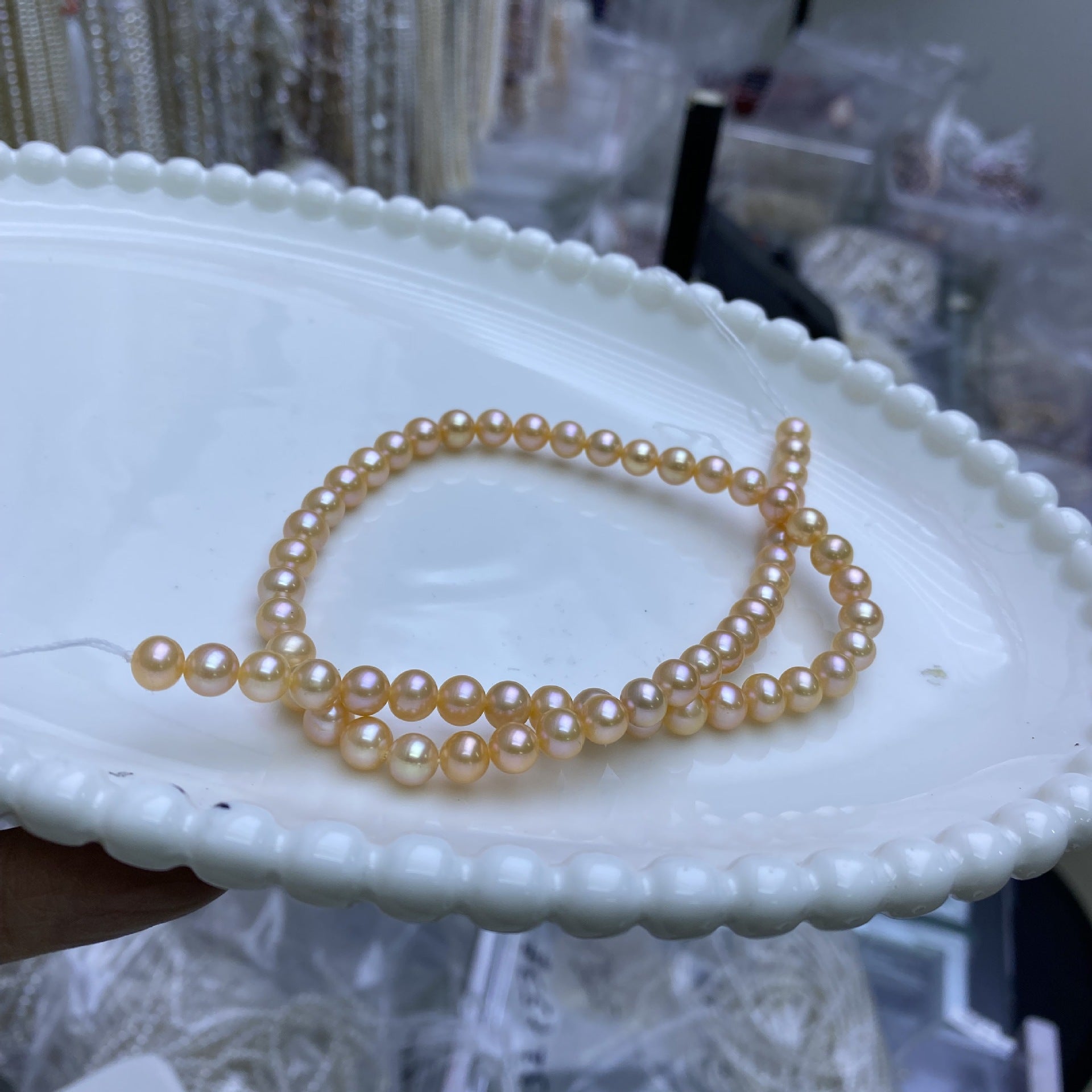 Freshwater near round pearl 6-6.5 mm seedless pearl purple loose bead DIY accessories necklace work in progress wholesale