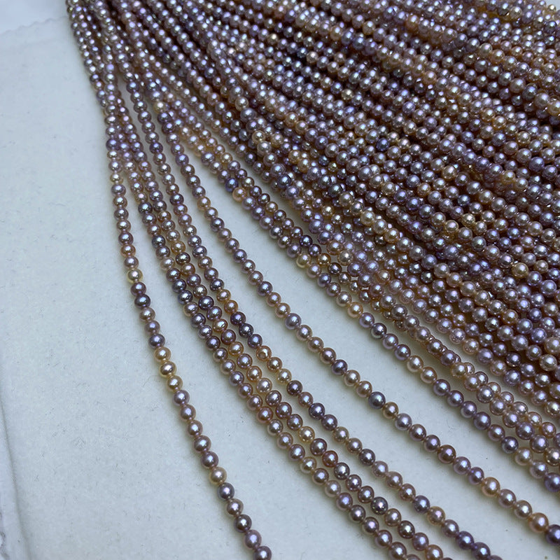 3-4Mm nuclear-free natural freshwater real pearl mixed color small pearl jewelry accessories candy color necklace material