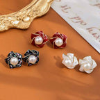 Natural Freshwater Pearl Mother - of - Pearl Stud Earrings with S925 Sterling Silver Posts: Light Luxury, Stylish, High - End, INS Style, Elegant Earrings.