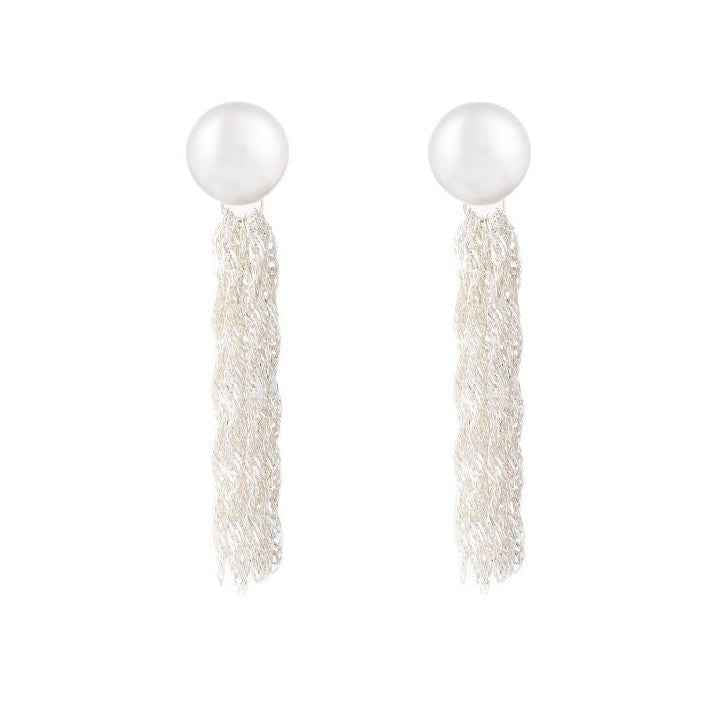 Pearl Chain Tassel Earrings   Vintage High-End Niche Temperament Earrings   Delicate and Elegant Earrings