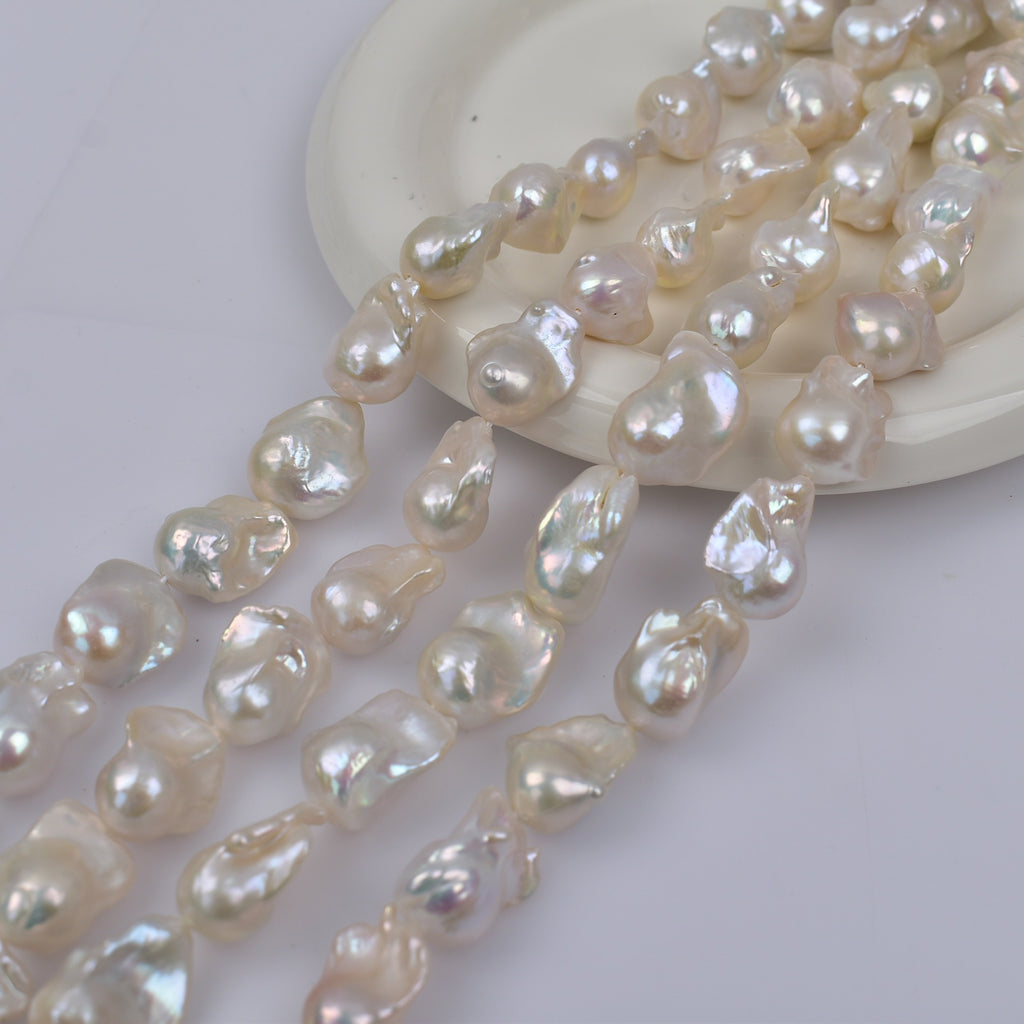 New product Big Baroque special-shaped mermaid pearl white gold purple natural freshwater pearl DIY necklace work in progress