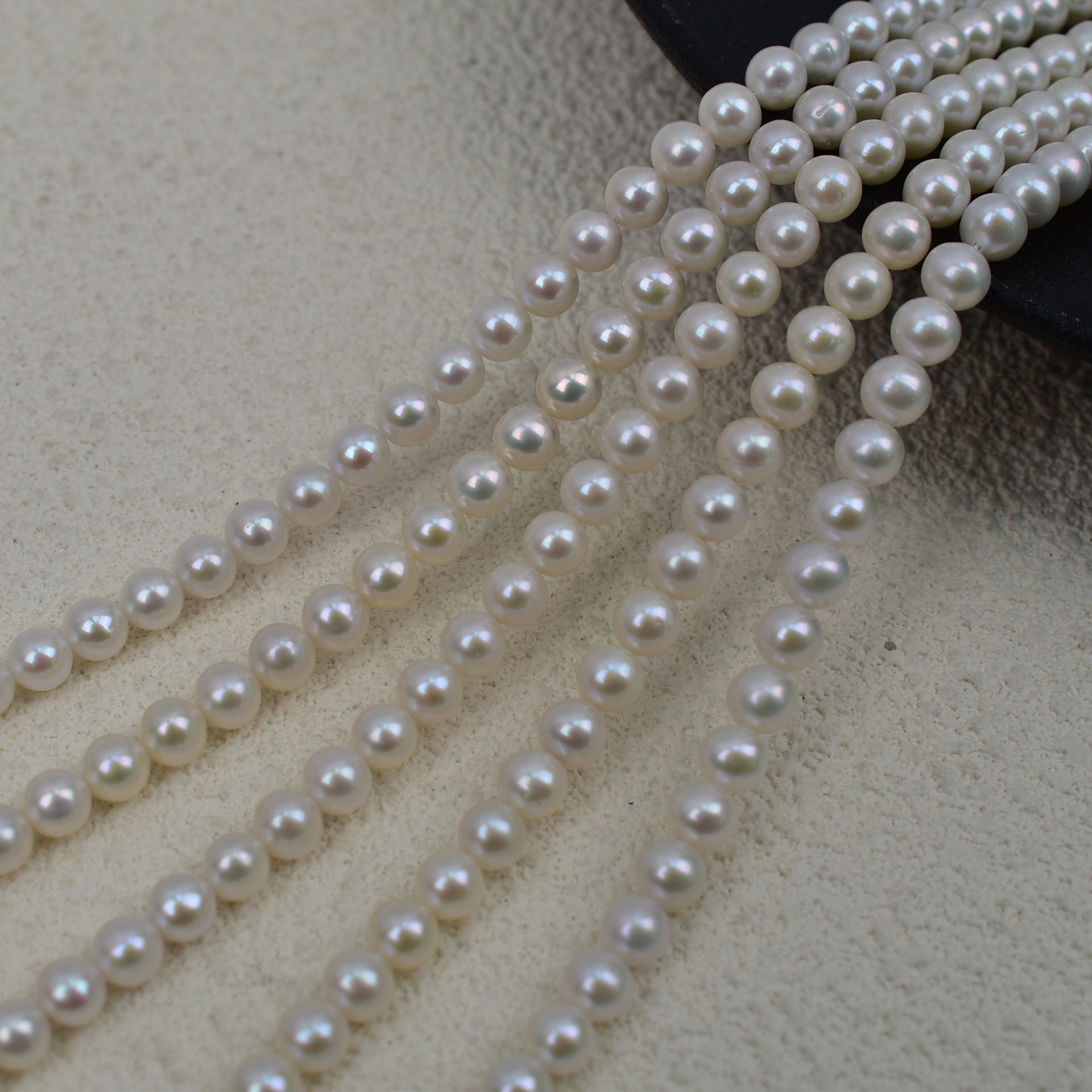 Natural freshwater pearl egg round 6-7mmAK nearly round necklace bracelet work in progress jewelry handmade DIY accessories