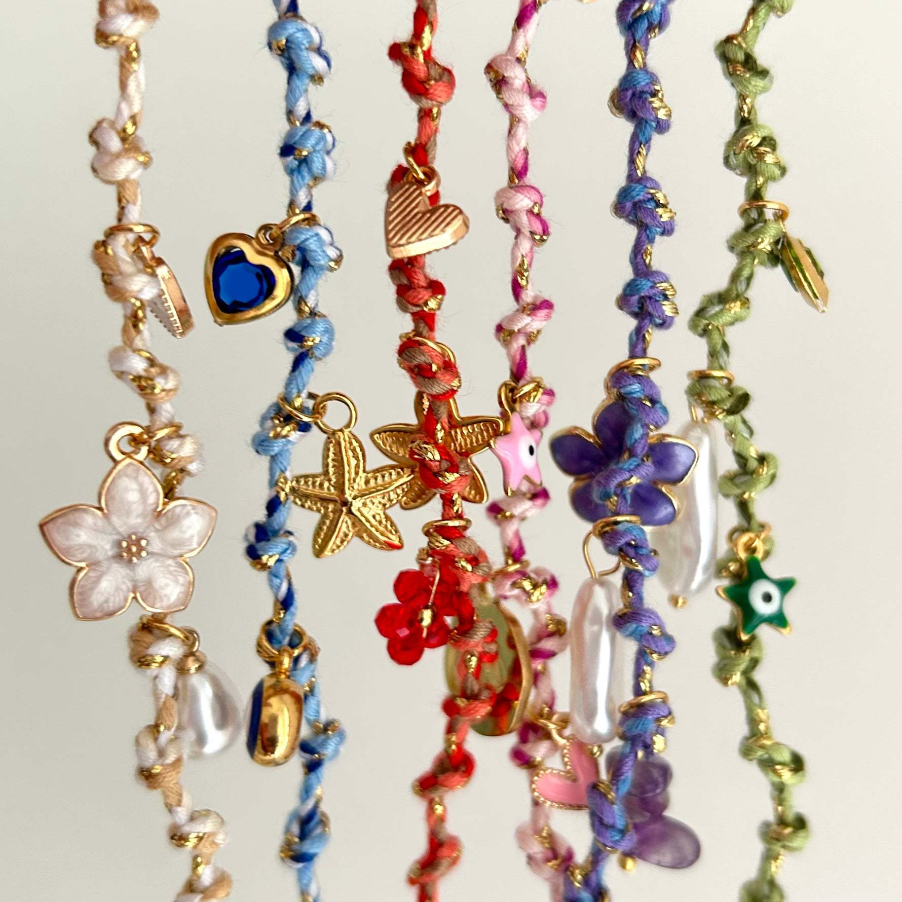 New summer shell starfish butterfly turtle pepper elephant pearl necklace DIY multi-pendant colored rope