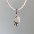 European and American fashion pearl chain ice cream necklace women's light luxury niche design sense collarbone chain jewelry