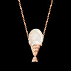 European and American summer new pearl ice cream necklace fashionable niche design sense collarbone chain vacuum plated 18K gold