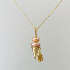 European and American new pearl ice cream necklace niche dly pendant necklace collarbone chain electroplated 18k gold