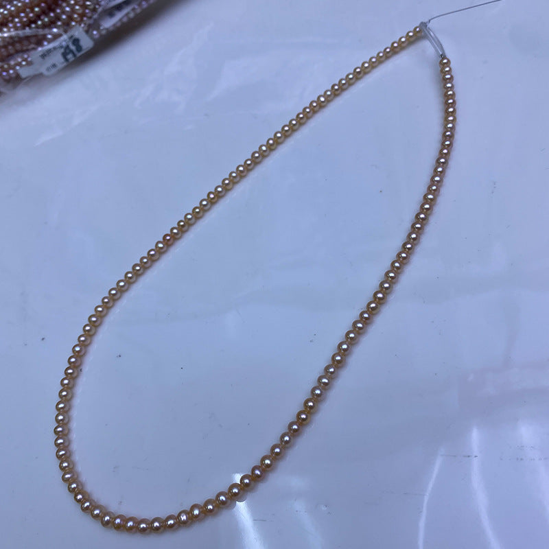 About 2-3mm nearly round bare beads natural freshwater pearls handmade DIY necklace bracelet work in progress loose bead accessories