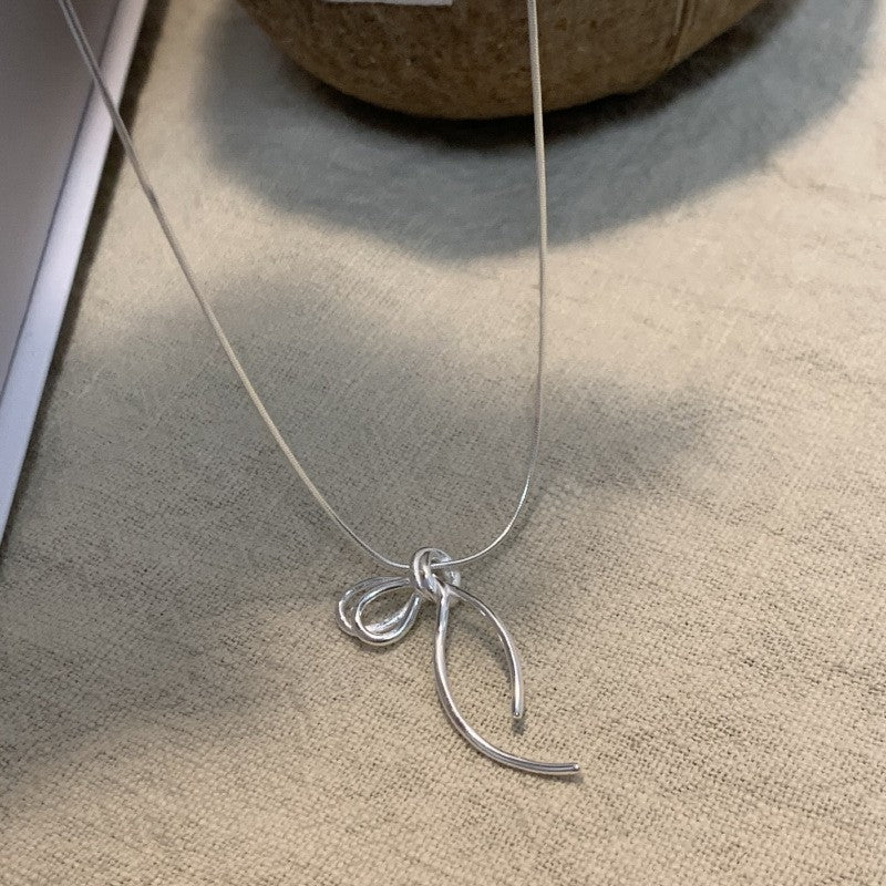 [Special Offer Products] Niche Simple Pearl Bow Series 925 Sterling Silver Gentle Necklace Female Sweet Small Fresh Temperament Clavicle Chain