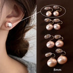 [Special Offer Products] White Pearl Stud Earrings Women's S925 Silver Needle Earrings Minimalist Niche Premium Versatile New Earrings