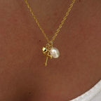 Summer Beach Series Small Fish Pearl Pendant Necklace Earrings Ocean Natural Pearl Baroque Collarbone Chain