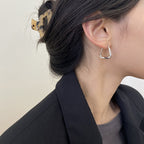 [Special Offer Products] Light Luxury Pearl Double Layer Earrings Combination Silver Needle Premium Sense Diamond-set Earclips Niche Stud Earrings Temperament Women's Simple Earrings