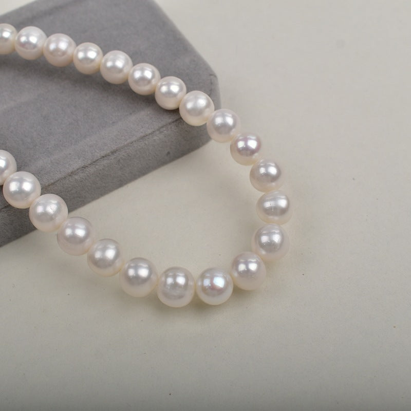 9-10Mm large pearl mother chain work in progress Natural freshwater pearls Near round loose beads DIY jewelry accessories round beads