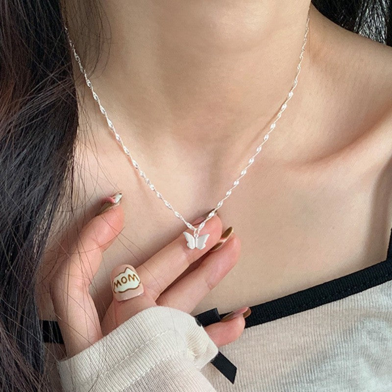 [Special Offer Products] Niche Simple Pearl Bow Series 925 Sterling Silver Gentle Necklace Female Sweet Small Fresh Temperament Clavicle Chain