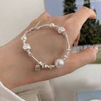 [Special Offer Products] Natural Irregular Pearl S925 Sterling Silver Bracelet Women's Beaded Crushed Silver Cold Wind Niche Temperament Versatile Jewelry