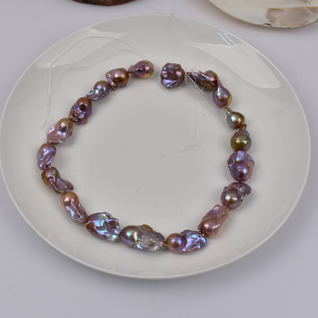 New product Big Baroque special-shaped mermaid pearl white gold purple natural freshwater pearl DIY necklace work in progress