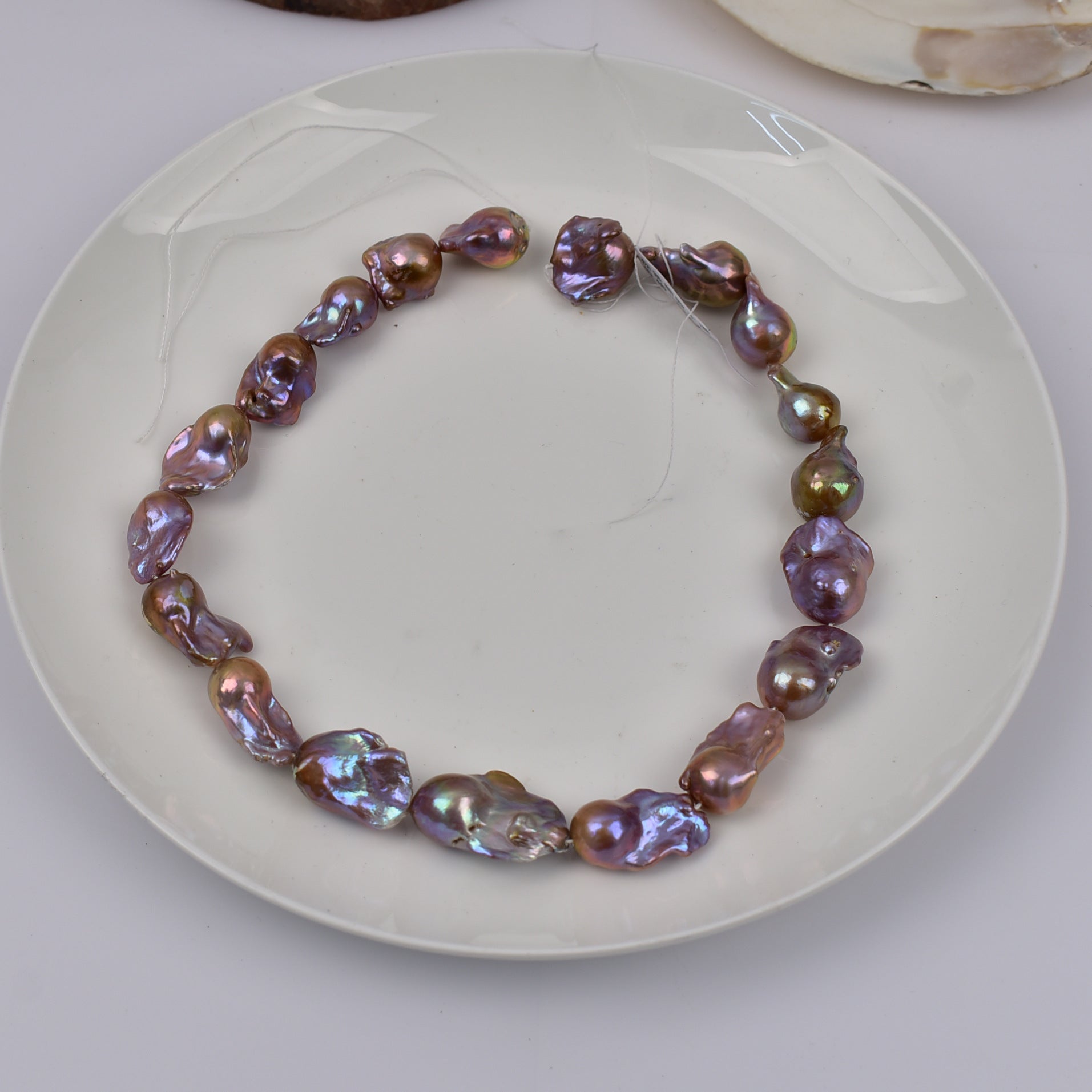 New product Big Baroque special-shaped mermaid pearl white gold purple natural freshwater pearl DIY necklace work in progress