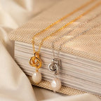 Summer Beach Series Small Fish Pearl Pendant Necklace Earrings Ocean Natural Pearl Baroque Collarbone Chain