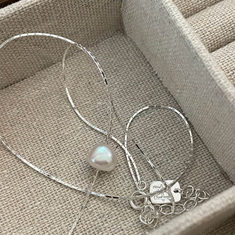 [Special Offer Products] 2022 New Niche Design Minimalist Pearl 925 Sterling Silver Clavicle Chain Temperament Premium Necklace