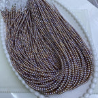 3-4Mm nuclear-free natural freshwater real pearl mixed color small pearl jewelry accessories candy color necklace material