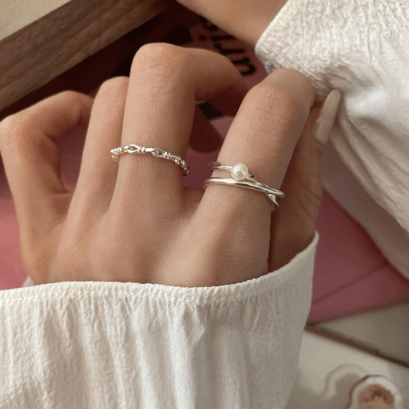 [Special Offer Products] Niche Design Pearl 925 Sterling Silver Fine Ring High Sense Hollow Light Luxury Personality Index Finger Ring Adjustable