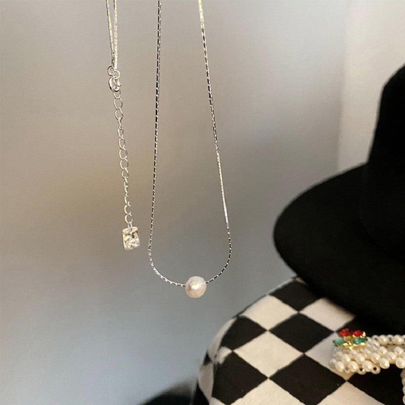[Special Offer Products] 2022 New Niche Design Minimalist Pearl 925 Sterling Silver Clavicle Chain Temperament Premium Necklace