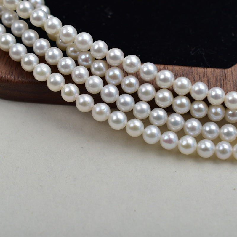 4-5Mm natural freshwater nearly round pearl necklace work in progress handmade DIY loose beads beaded jewelry accessories small pearls