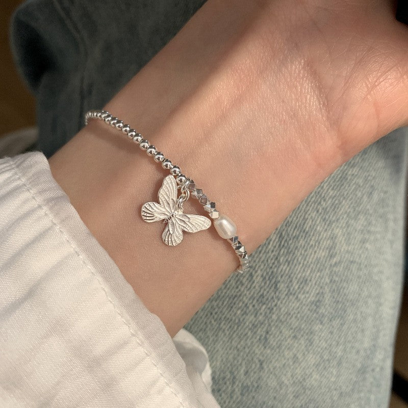 [Special Offer Products] Natural Irregular Pearl S925 Sterling Silver Bracelet Women's Beaded Crushed Silver Cold Wind Niche Temperament Versatile Jewelry