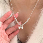 [Special Offer Products] Niche Simple Pearl Bow Series 925 Sterling Silver Gentle Necklace Female Sweet Small Fresh Temperament Clavicle Chain