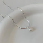 [Special Offer Products] Simple Wind Freshwater Pearl Necklace Women's 925 Sterling Silver Summer Versatile Temperament Personalized Fashion Clavicle Chain