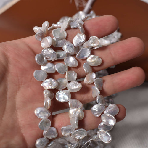 8-10Mm fine petal baroque special-shaped natural freshwater pearl irregular loose bead DIY cold light broken silver