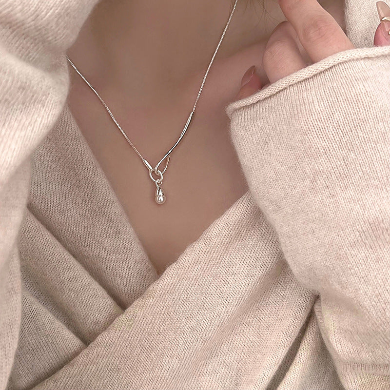 [Special Offer Products] Freshwater Pearl Necklace Light Luxury Niche Premium Design Clavicle Chain New Popular Simple Temperament Necklace