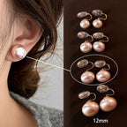 [Special Offer Products] White Pearl Stud Earrings Women's S925 Silver Needle Earrings Minimalist Niche Premium Versatile New Earrings