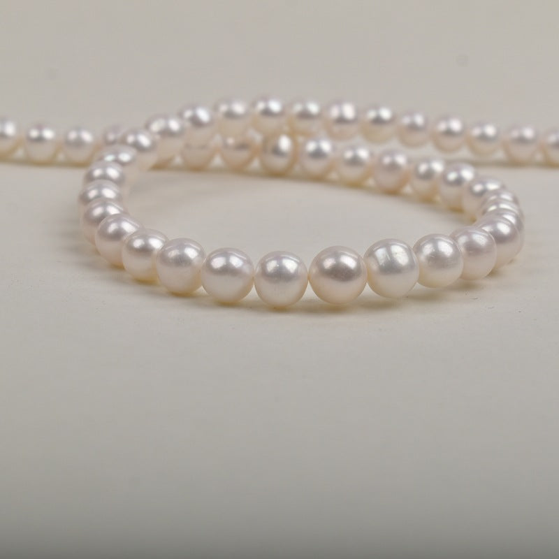 9-10Mm large pearl mother chain work in progress Natural freshwater pearls Near round loose beads DIY jewelry accessories round beads