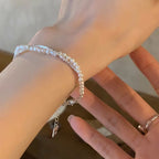 [Special Offer Products] Heavy Industry Pearl Broken Silver Beaded Bracelet ins Women's Light Luxury Niche Exquisite Versatile Gift Girlfriend Jewelry Tide