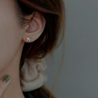 [Special Offer Products] Light Luxury Pearl Double Layer Earrings Combination Silver Needle Premium Sense Diamond-set Earclips Niche Stud Earrings Temperament Women's Simple Earrings