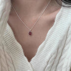 [Special Offer Products] Niche Simple Style Plain Silver Pearl Sapphire Necklace Women's ins Versatile Collarbone Chain Premium Jewelry