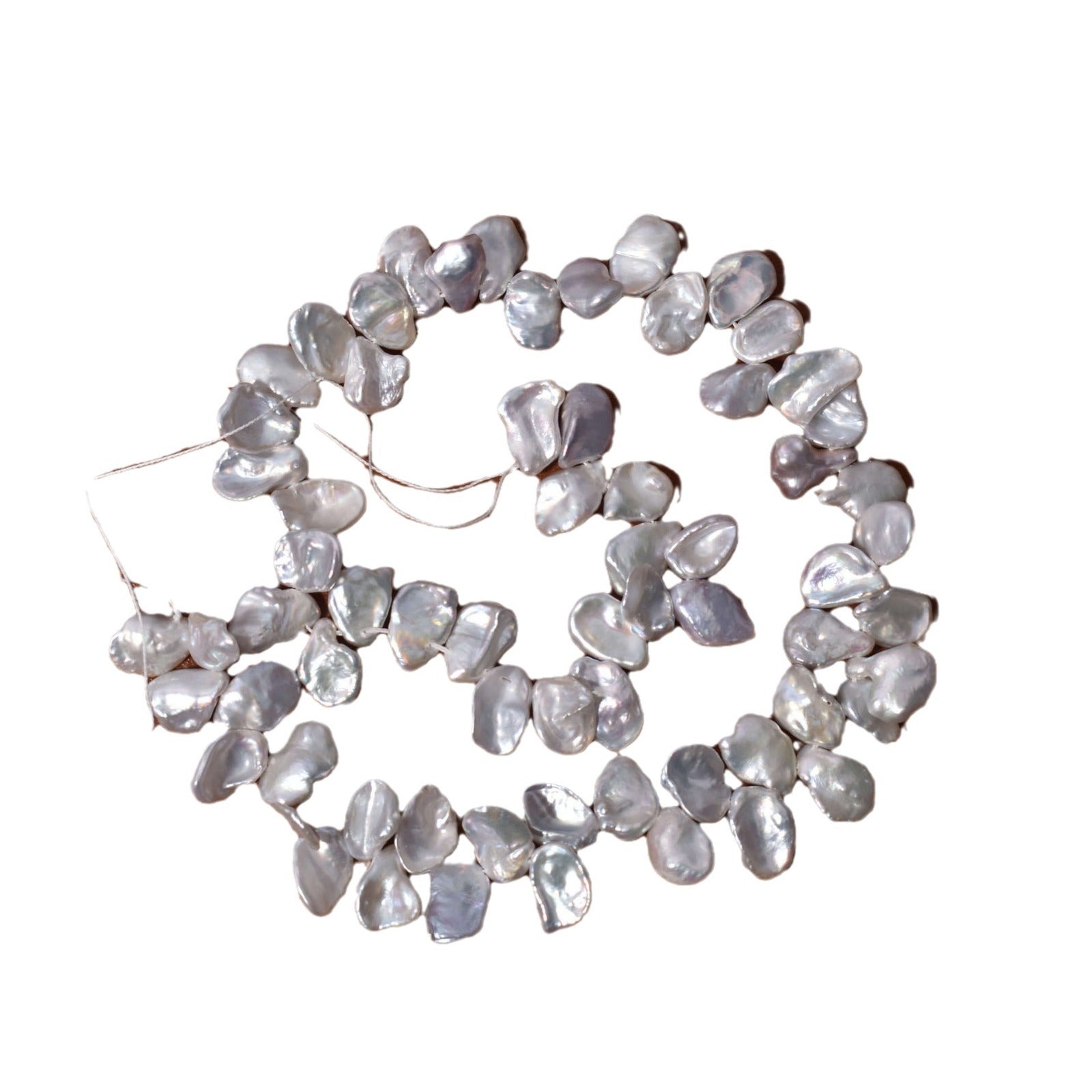 8-10Mm fine petal baroque special-shaped natural freshwater pearl irregular loose bead DIY cold light broken silver