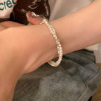 [Special Offer Products] Heavy Industry Pearl Broken Silver Beaded Bracelet ins Women's Light Luxury Niche Exquisite Versatile Gift Girlfriend Jewelry Tide