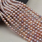 Mixed color round beads Natural fresh water about 5-6mm Candy color near round pearls work in progress DIY jewelry accessories loose beads