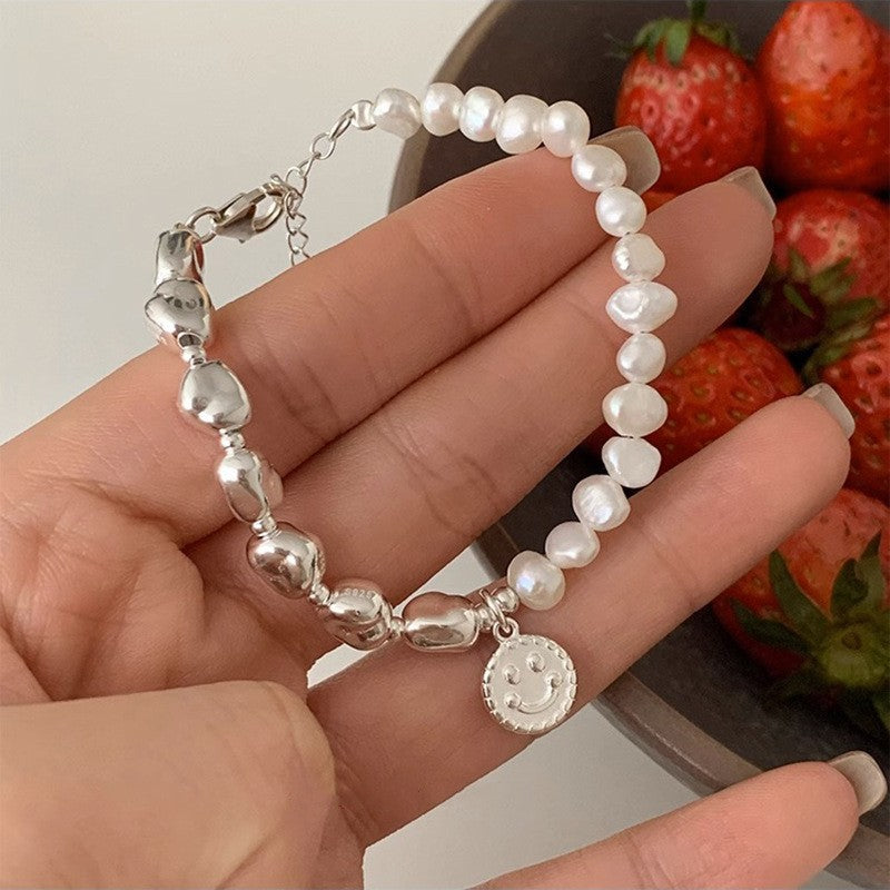 [Special Offer Products] Natural Irregular Pearl S925 Sterling Silver Bracelet Women's Beaded Crushed Silver Cold Wind Niche Temperament Versatile Jewelry