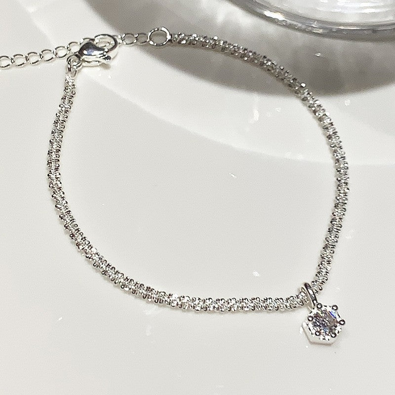 [Special Offer Products] Natural Irregular Pearl S925 Sterling Silver Bracelet Women's Beaded Crushed Silver Cold Wind Niche Temperament Versatile Jewelry