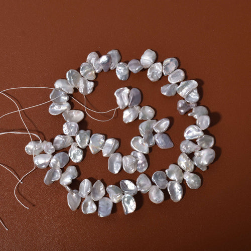 8-10Mm fine petal baroque special-shaped natural freshwater pearl irregular loose bead DIY cold light broken silver