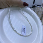 3-3.5 MM white bright near perfect round pearl natural freshwater pearl necklace loose beads handmade beads DIY accessories