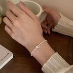[Special Offer Products] Summer New Love Zircon Crushed Silver Pearl Bracelet Women's ins Heavy Industry Versatile Premium Jewelry