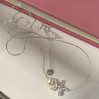 [Special Offer Products] New Silver-plated Starfish Pearl Necklace Women's Premium Design Light Luxury Small Starfish Texture Pentagram Clavicle Chain