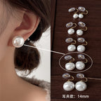 [Special Offer Products] White Pearl Stud Earrings Women's S925 Silver Needle Earrings Minimalist Niche Premium Versatile New Earrings