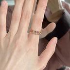 [Special Offer Products] Niche Design High-end Pearl Enamel Decorative Ring Women's Fashion Cute Beaded Versatile Elastic Rope Index Finger Ring