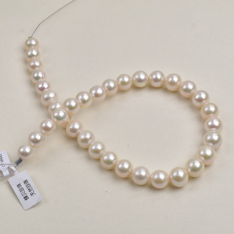 Freshwater Edison pearl necklace 11-13mm near-round strong light and flaws, high-end pearl necklace extra large work in progress