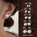 [Special Offer Products] White Pearl Stud Earrings Women's S925 Silver Needle Earrings Minimalist Niche Premium Versatile New Earrings
