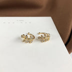 [Special Offer Products] Light Luxury Pearl Double Layer Earrings Combination Silver Needle Premium Sense Diamond-set Earclips Niche Stud Earrings Temperament Women's Simple Earrings